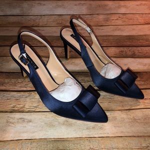 ERIJUNOR Navy Blue Pointy Toe Heels Size 7